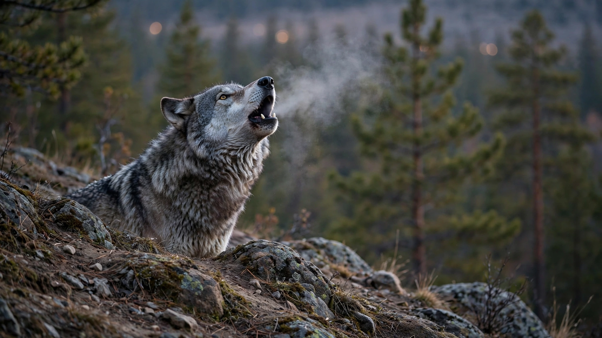 Representación simbólica de un lobo en los sueños, instinto y amenaza